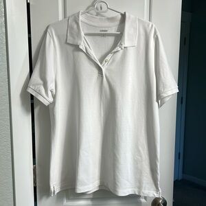 Women’s White XL Lands’ End Polo